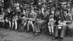 Girls at lunch on bench